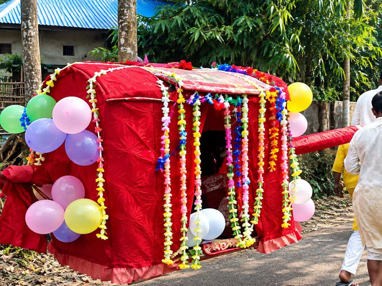 বিলপুটিয়ায় হারানো ঐতিহ্য ফিরিয়ে পালকিতে বরযাত্রা